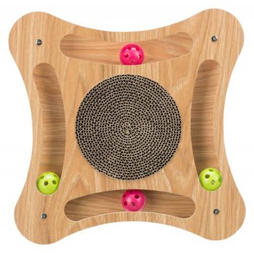 Trixie Tekturowy drapak z drewnianą ramą, kwadratowy Dł. x szer. x wys.: 35 x 35 x 4 cm - Trixie