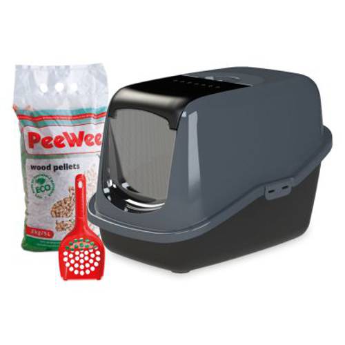 PeeWee EcoHȗs pakiet na start: kuweta, łopatka i żwirek Żwirek: 3 kg - PeeWee