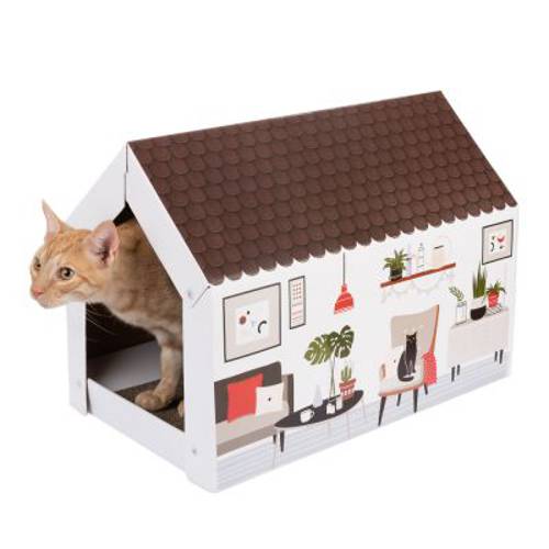 Domek dla kota XL Home z matą do drapania, wersja zimowa Dł. x szer. x wys.: 58 x 36 x 41 cm - Zooplus Selection