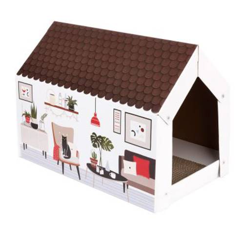 Domek dla kota XL Home z matą do drapania, wersja zimowa Dł. x szer. x wys.: 58 x 36 x 41 cm - Zooplus Selection