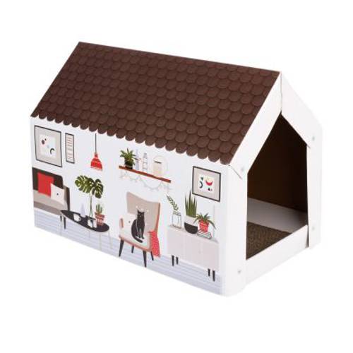 Domek dla kota XL Home z matą do drapania, wersja zimowa Dł. x szer. x wys.: 58 x 36 x 41 cm - Zooplus Selection