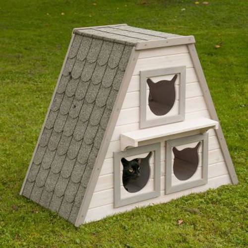 Madeira domek dla kota Dł. x szer. x wys.:  90 x 50 x 75 cm - Zooplus Selection