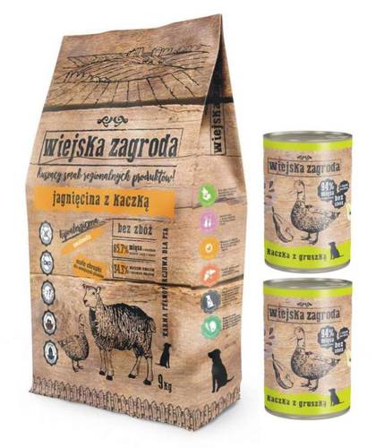 Wiejska zagroda jagnięcina z kaczką 9kg + GRATIS - Wiejska zagroda