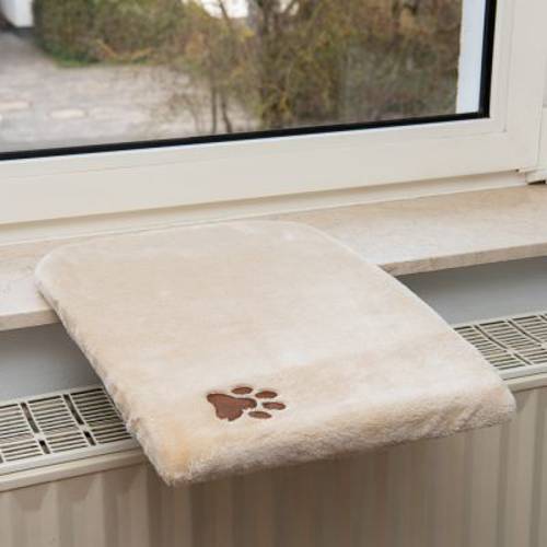 Pluszowe legowisko dla kota na parapet, beżowe Dł. x szer. x wys.: 50 x 35 x 5 cm - Zooplus Selection