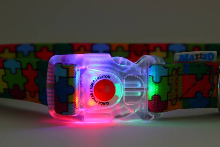 Obroża Klamra LED - Puzzle 0557 25MM 0CM 38-65CM - matteo-company