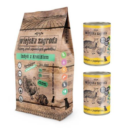 Wiejska zagroda indyk z królikiem 9kg + GRATIS - Wiejska zagroda