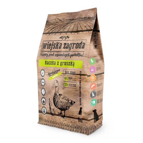 Wiejska Zagroda kaczka z gruszką 9kg + GRATIS - Wiejska zagroda