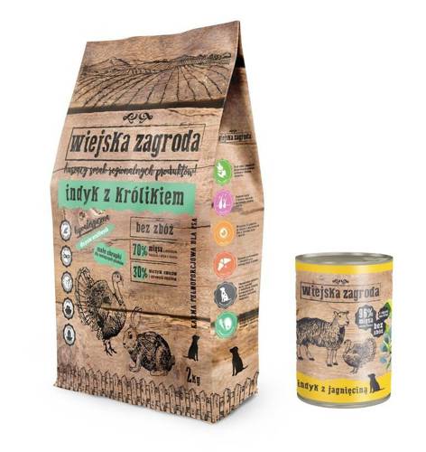 Wiejska zagroda indyk z królikiem 2kg + GRATIS - Wiejska zagroda