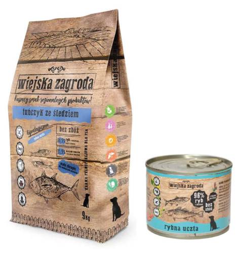 Wiejska Zagroda tuńczyk ze śledziem 2kg + GRATIS - Wiejska zagroda