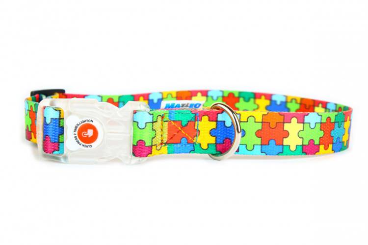 Obroża Klamra LED - Puzzle 0547S 20MM 40CM 20-35CM - 