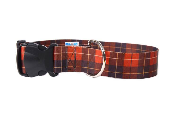 Obroża Klamra Plastikowa - Szkocka Krata 0516XXL 50MM 40-70CM - matteo-company