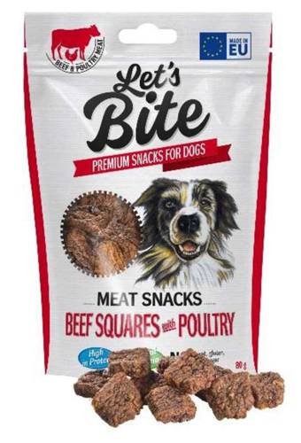 Let’s Bite Meat Snacks Beef Squers With Poultry 80g - Brit
