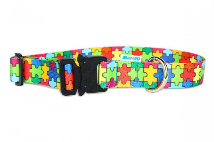 Obroża Klamra Metalowa - Puzzle 0537 30MM 44-76CM - matteo-company