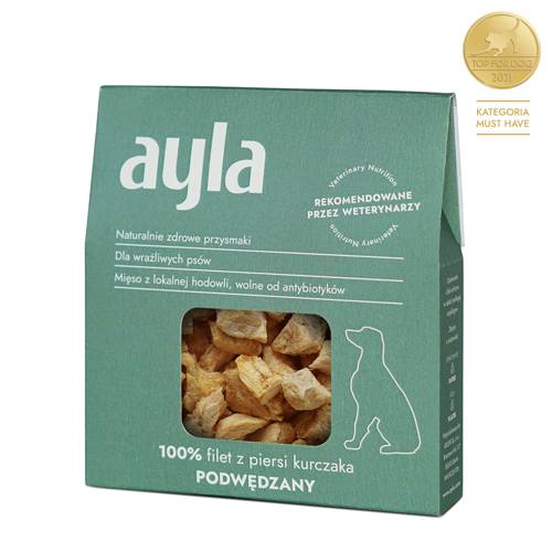 Przysmaki dla psa Ayla | Filet z piersi kurczaka PODWĘDZANY | Liofilizowany
