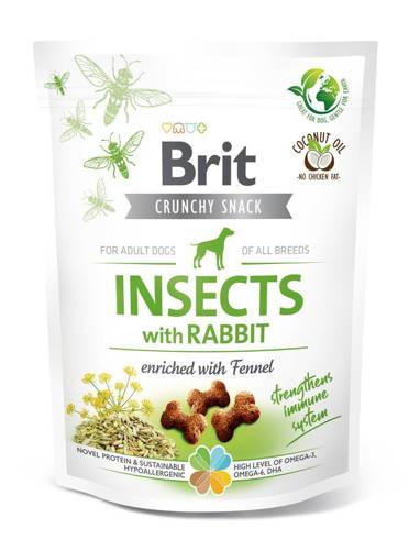 Brit Care Dog Crunchy Cracker Insects rich in Rabbit enriched with Fennel 200g - Brit