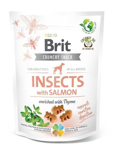Brit Care Dog Crunchy Cracker Insects rich in Salmon enriched with Thyme 200g - Brit