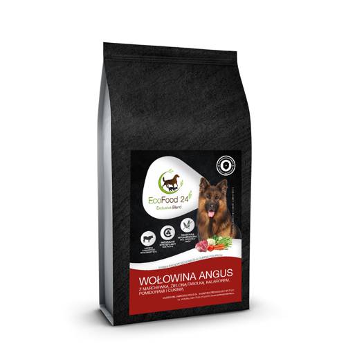 Karma sucha dla psa - Wołowina Angus z marchewką, zieloną fasolką, kalafiorem, pomidorami i cukinią 2kg - EcoFood24
