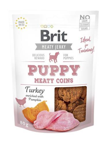 Brit Jerky Snack Turkey coins for Puppies 80gDomyślny opis krótki - 