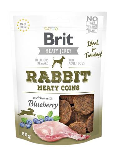 Brit Jerky Snack Rabbit Meaty coins 80gDomyślny opis krótki - 