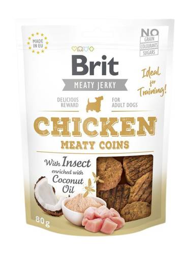 Brit Jerky Snack Chicken Meaty coins with Insect 80g - 