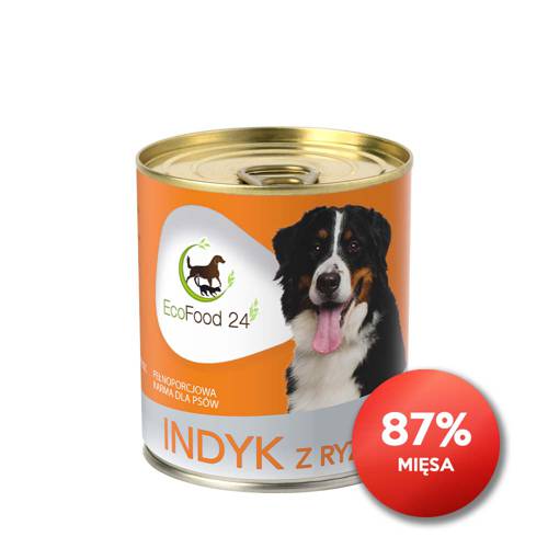 Konserwa dla psa - Indyk z ryżem 410g - EcoFood24