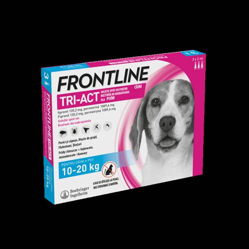 Frontline Tri-Act M krople dla średnich psów 3szt. + zawieszka GRATIS - frontline