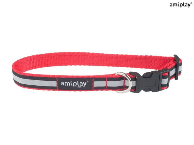 amiplay Obroża regulowana Shine XL Czerwony - amiplay