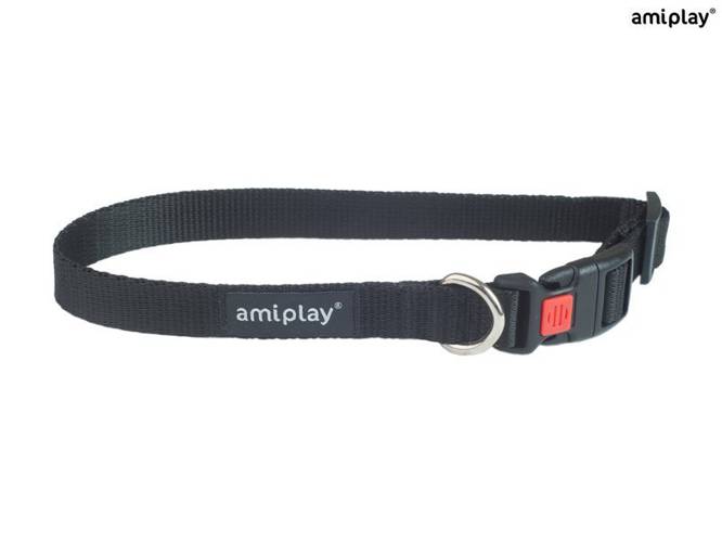 amiplay Obroża regulowana z blokadą Basic XL Czarny - amiplay