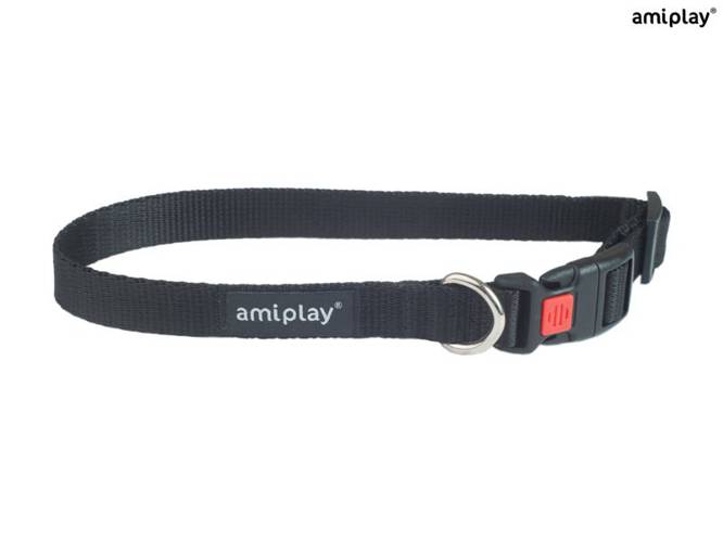 amiplay Obroża regulowana z blokadą Basic L Czarny - amiplay