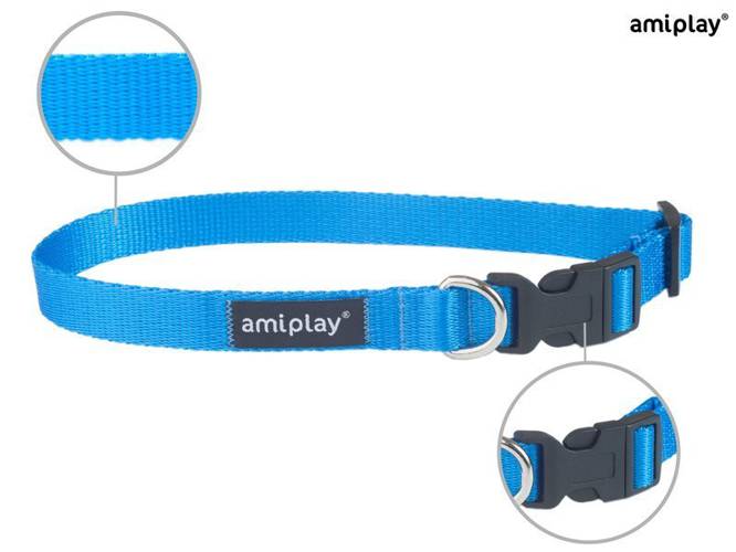 amiplay Obroża regulowana Basic XL Niebieski - amiplay