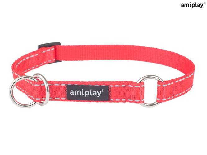 amiplay Obroża półzaciskowa Reflective L Czerwony - amiplay