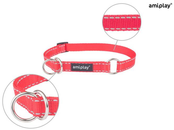 amiplay Obroża półzaciskowa Reflective L Czerwony - amiplay