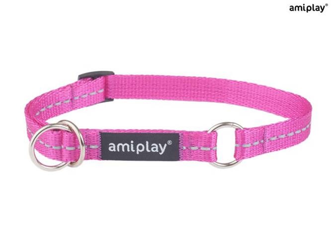 amiplay Obroża półzaciskowa Reflective M Różowy - amiplay