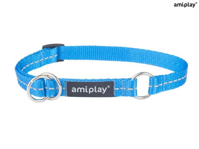 amiplay Obroża półzaciskowa Reflective M Niebieski - amiplay