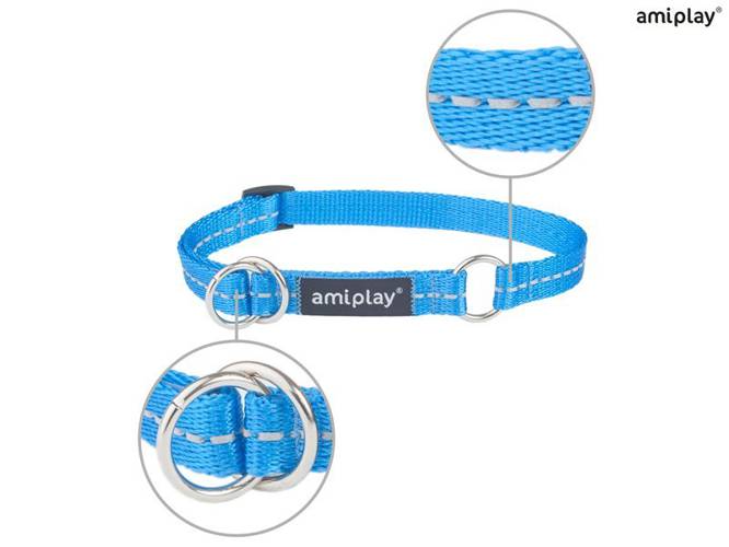 amiplay Obroża półzaciskowa Reflective M Niebieski - amiplay