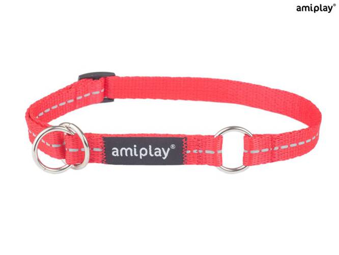 amiplay Obroża półzaciskowa Reflective M Czerwony - amiplay