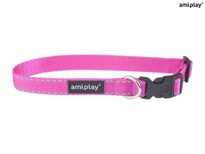 amiplay Obroża regulowana Reflective XL Różowy - amiplay