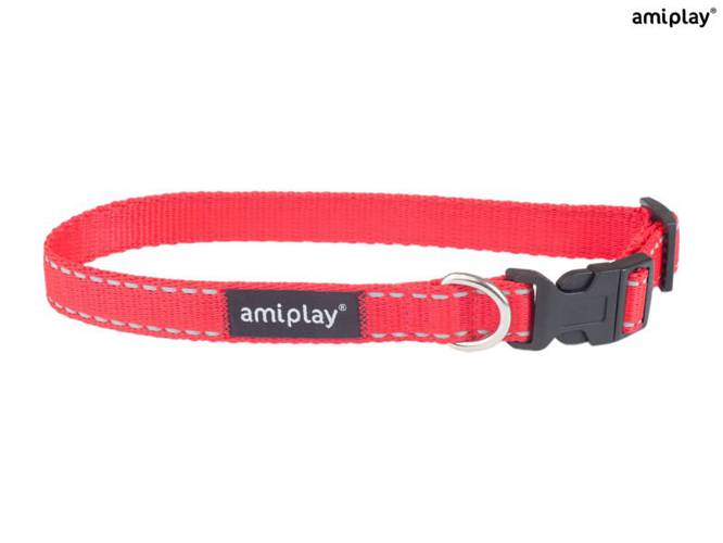 amiplay Obroża regulowana Reflective XL Czerwony - amiplay