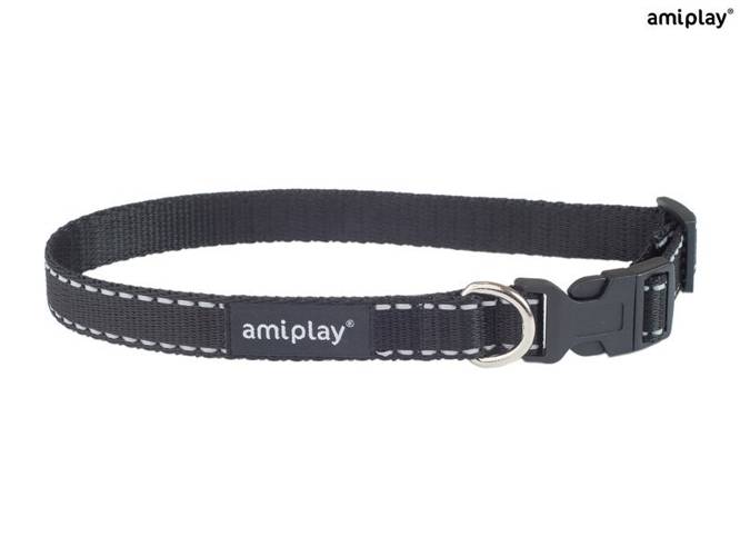 amiplay Obroża regulowana Reflective XL Czarny - amiplay