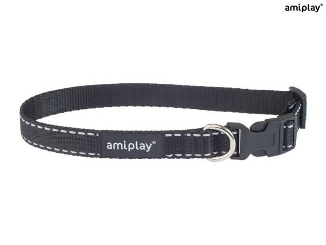 amiplay Obroża regulowana Reflective L Czarny - amiplay
