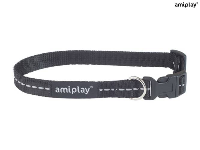 amiplay Obroża regulowana Reflective M Czarny - amiplay