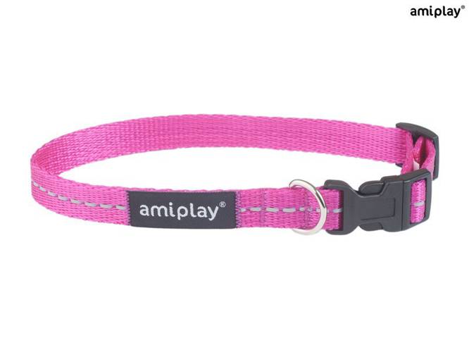 amiplay Obroża regulowana Reflective S Różowy - amiplay