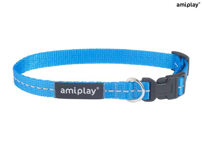 amiplay Obroża regulowana Reflective S Niebieski - amiplay