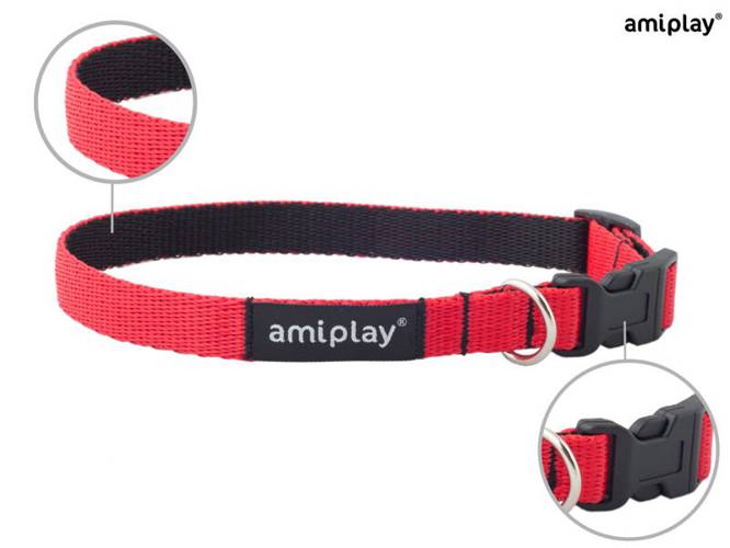 amiplay Obroża regulowana Twist S Czerwony - amiplay