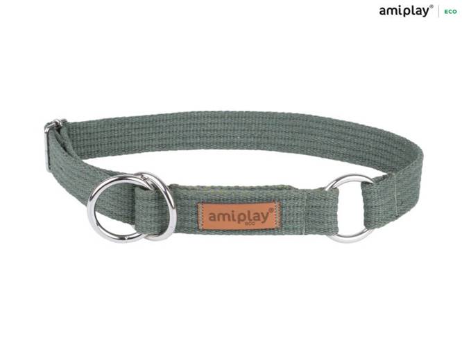 amiplay Obroża półzaciskowa Cotton XXL Khaki - amiplay