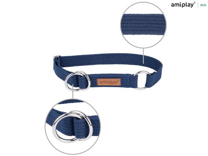 amiplay Obroża półzaciskowa Cotton XXL Granatowy - amiplay