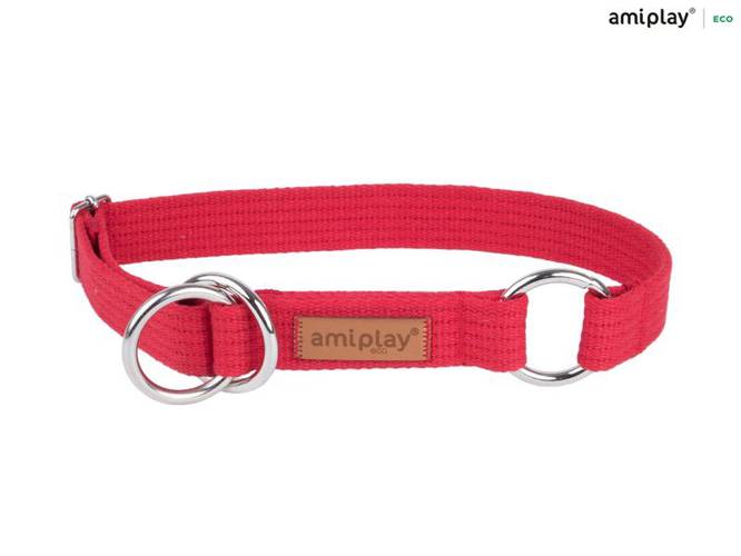 amiplay Obroża półzaciskowa Cotton XXL Czerwony - amiplay