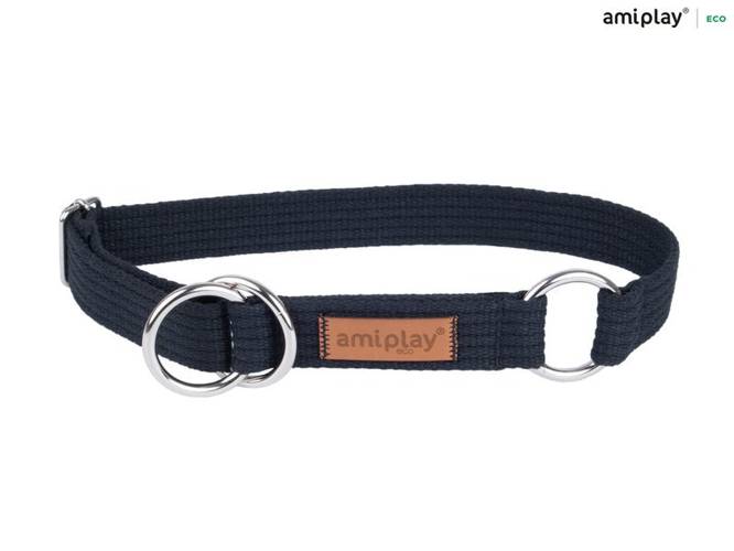 amiplay Obroża półzaciskowa Cotton XXL Czarny - amiplay