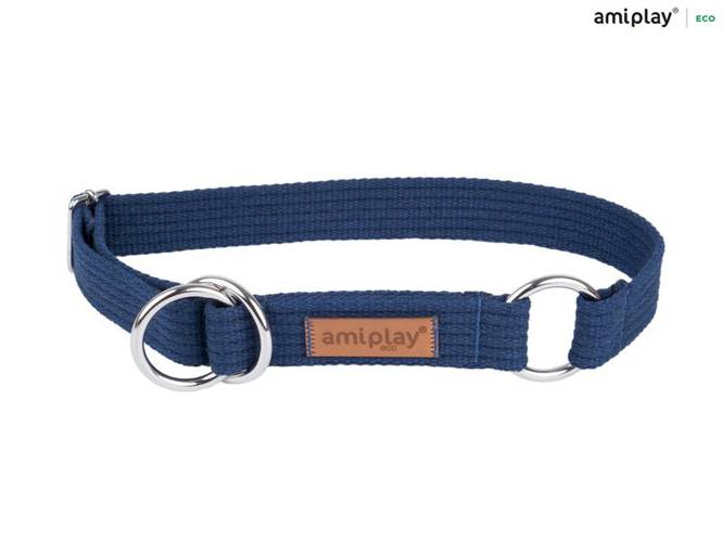 amiplay Obroża półzaciskowa Cotton XL Granatowy - amiplay