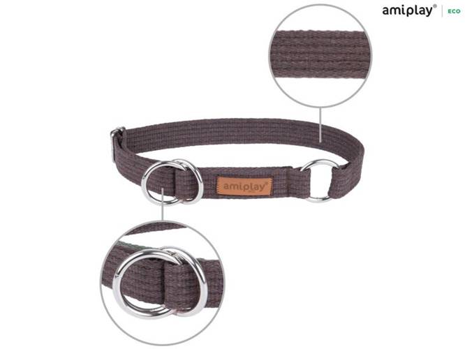 amiplay Obroża półzaciskowa Cotton L Brązowy - amiplay